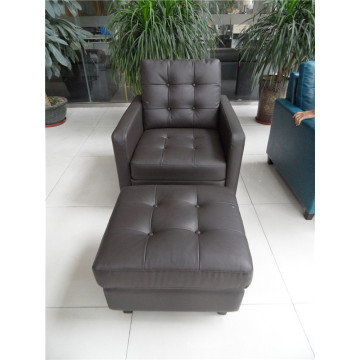 Sofá reclinável elétrico do sofá da chaise de couro genuíno (456)